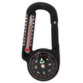 Black Carabiner Compass W/ Thermometer
